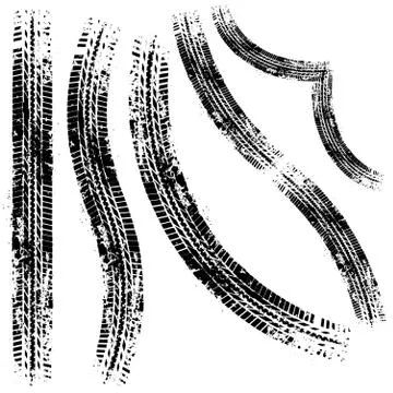 Different tire tracks seven Stock Illustration