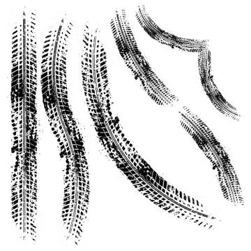 Different tire tracks six Stock Illustration