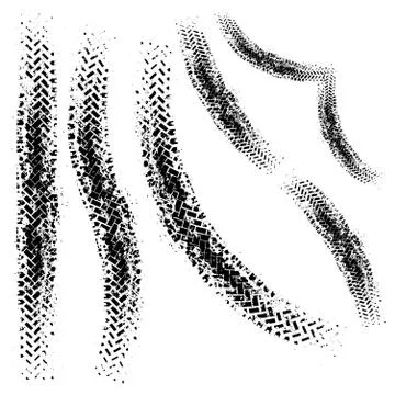 Different tire tracks ten Stock Illustration