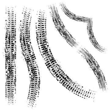 Different tire tracks three Stock Illustration