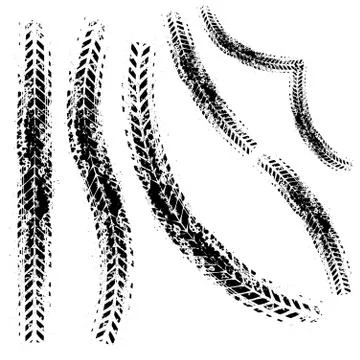 Different tire tracks two Stock Illustration