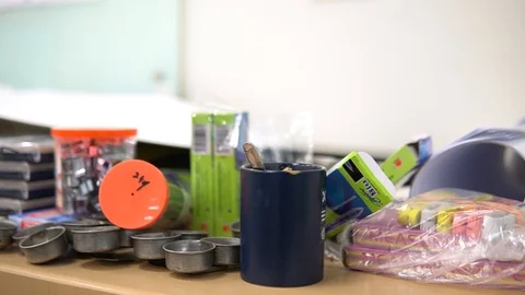 Different tools in classroom Stock Footage 120559919