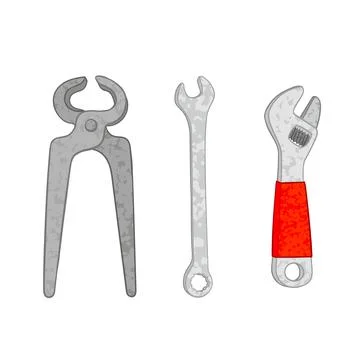 Different Tools Illustration Set Illustrazione stock