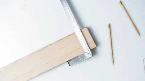 Different tools on a white background. Top view. Stock Photos