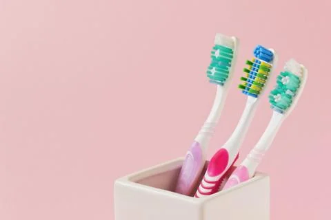 Different toothbrushes Stock Photos