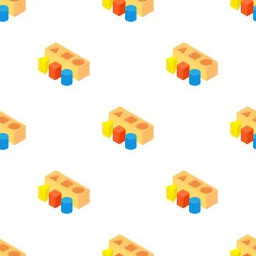 Different toy blocks pattern seamless vector Stock Illustration