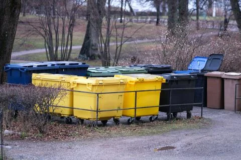 Different trash cans Stock Photos