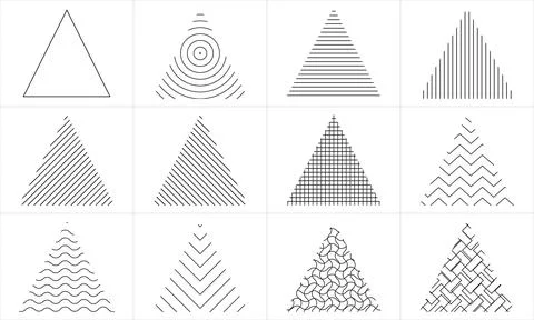 Different Triangle Lines Designs Icons Illustrazione stock