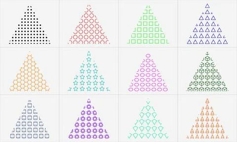 Different Triangle Shapes Designs Icons Stock Illustration