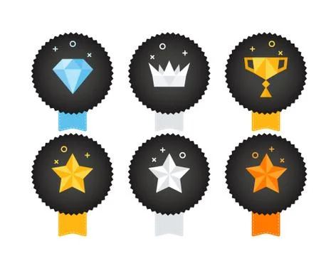 Different trophy icon set isolated on white background. Vector illustration Stock-Illustration