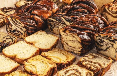 Different type of babka Stock Photos
