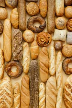 Different type of baking and bread Stock Photos