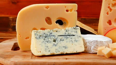 Different type of cheese Vídeos de archivo 23450428