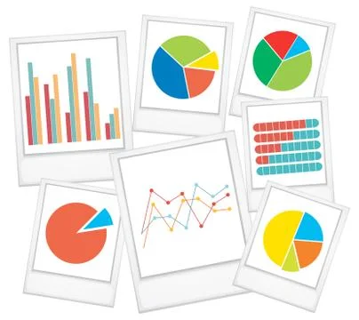 Different Type of Graph on White Background Stock Illustration