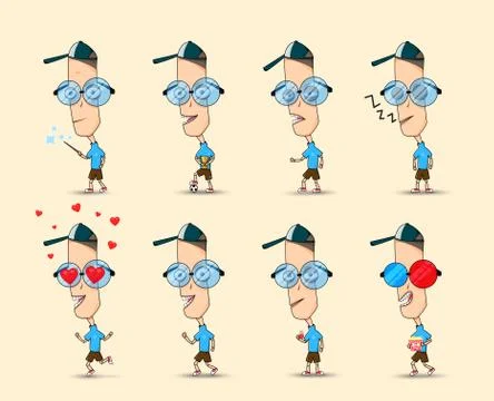 Different type of one character illustration 스톡 일러스트