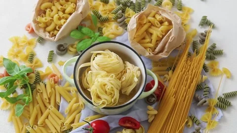 Different type of pasta. Rotate	 Stock Footage 133547001