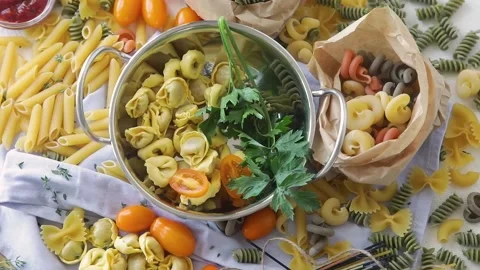 Different type of pasta. Rotate	 Stock Footage 133547003