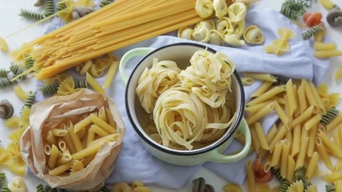 Different type of pasta. Rotate	 Stock Footage 133682827