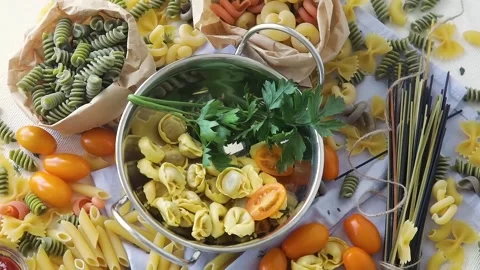 Different type of pasta. Rotate	 Stock Footage 133810195