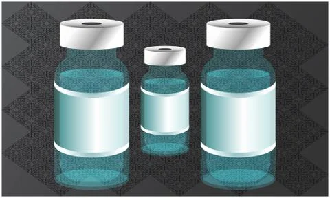 Different type of water bottle on abstract background Stock Illustration