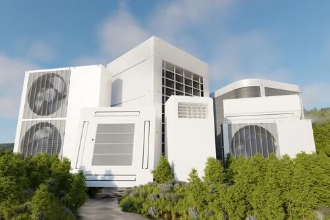 Different types of air conditioner 3d Stock Illustration