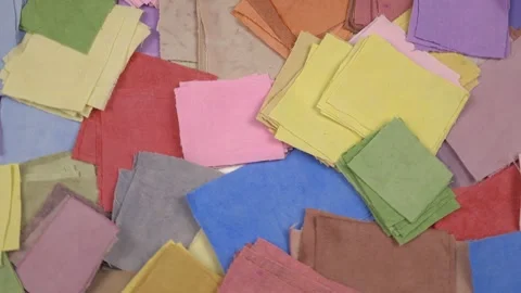 Different types and colors fabrics for patchwork, background Stock Footage 262262056