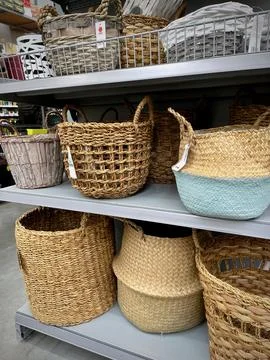 Different types of baskets. Stock Photos