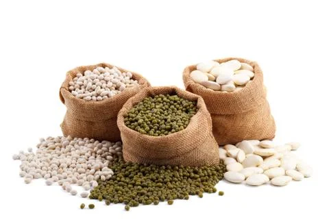 Different types of beans Stock Photos