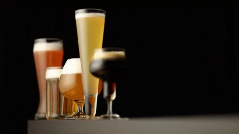Different types of beer Stock Footage 125102588