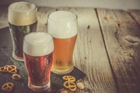 Different types of beer Stock Photos