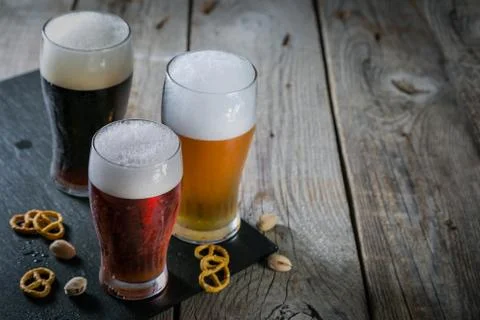 Different types of beer Stock Photos