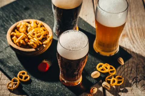 Different types of beer Stock Photos