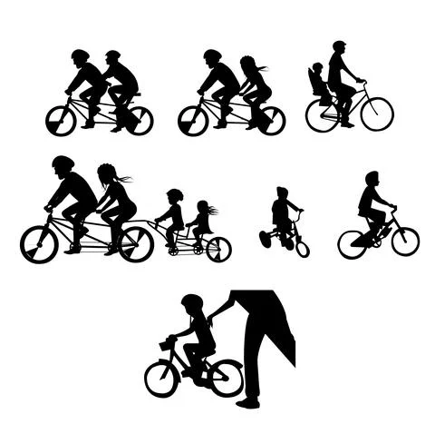Different types of bicycles 스톡 일러스트