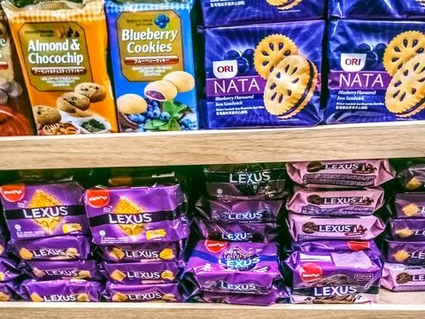 Different types of biscuits Stock Photos