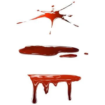 Different Types of Blood Stains Without Background Stock Illustration