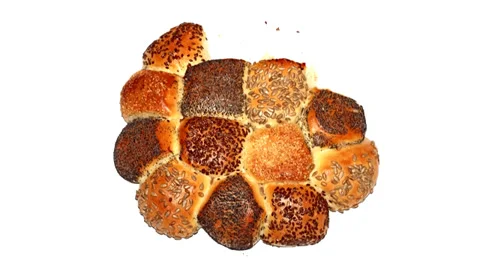 Different types of bread isolated on white Stock Footage 36436266