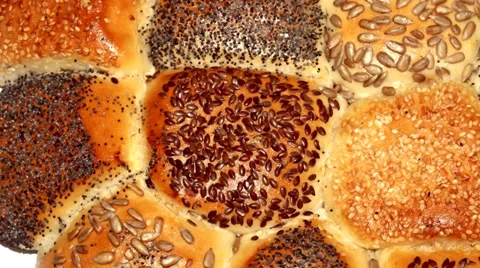 Different types of bread isolated on white Stock Footage 36437224