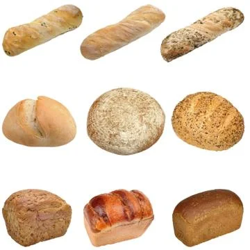 Different types of bread Stock Photos