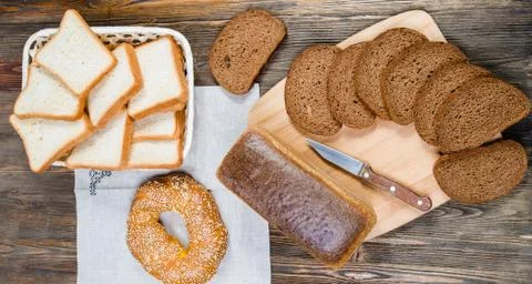 Different types of bread Stock Photos