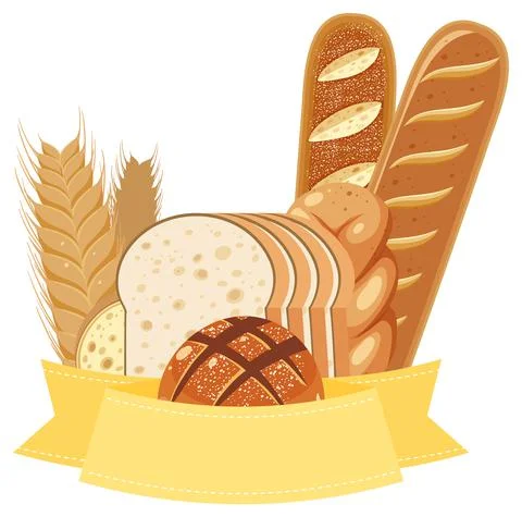 Different types of breads Stockillustratie