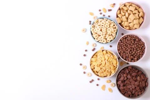 Different types of breakfast cereals. Stock-Fotos