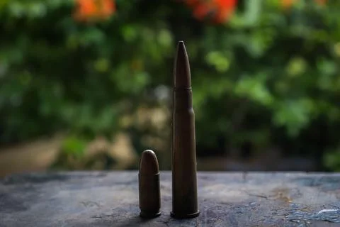 Different types of bullets background Stock-Fotos