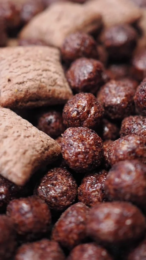 Different types of cereal close up on a table ready to eat Vídeo Stock 345964915