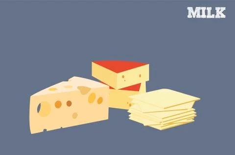 Different Types of Cheese Stock Illustration