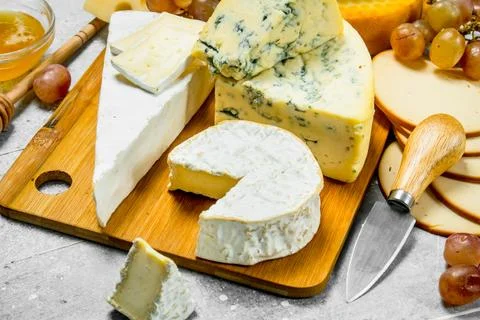 Different types of cheese. Stock Photos