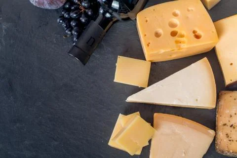 Different types of cheeses Stock Photos