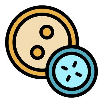 Different types of clothing buttons for tailoring and fashion design Stock Illustration