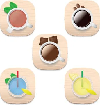 Different Types Of Coffee And Tea Illustrazione stock