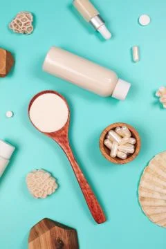 Different types of collagen Stock Photos