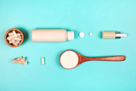 Different types of collagen Stock Photos